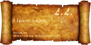 Lipics Lajos névjegykártya